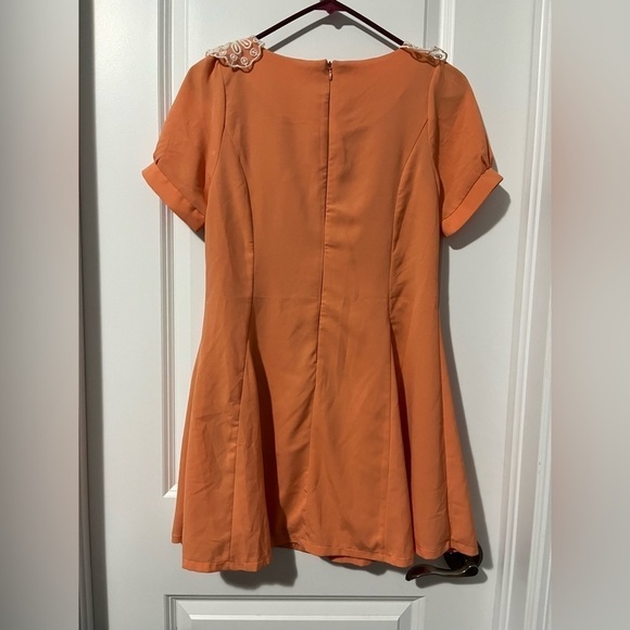 🍊 Peter  Pan-Collared Mini Dress - Picture 2 of 2